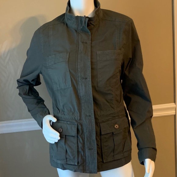 LL Bean Ripstop Field Jacket Full Zip Womens  Size M green - Picture 2 of 4